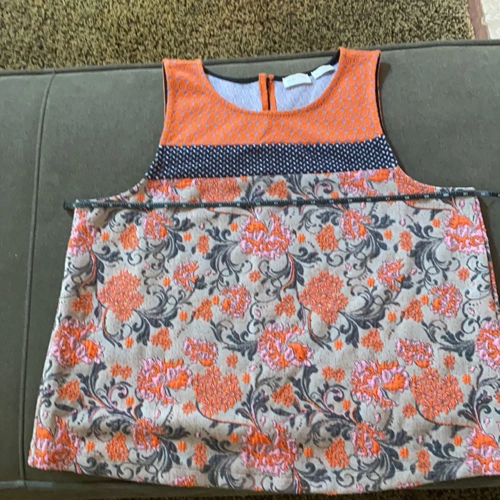 Anthropologie Orange and Blue Floral Tank Top - Picture 10 of 15